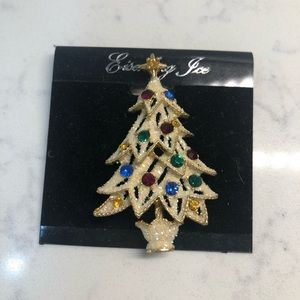 Vtg Eisenberg Ice Rhinestone Christmas Tree Pin